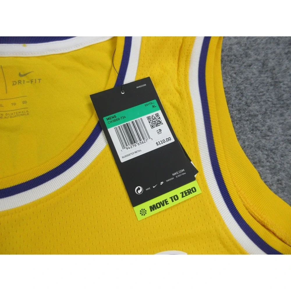 Los Angeles Lakers‎ Jersey Mens XL 52 Yellow NBA Basketball LeBron James Nike